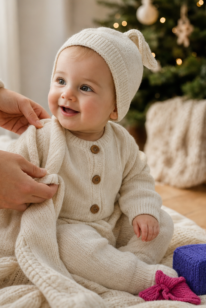best Christmas outfit for a baby's first Christmas that is comfortable