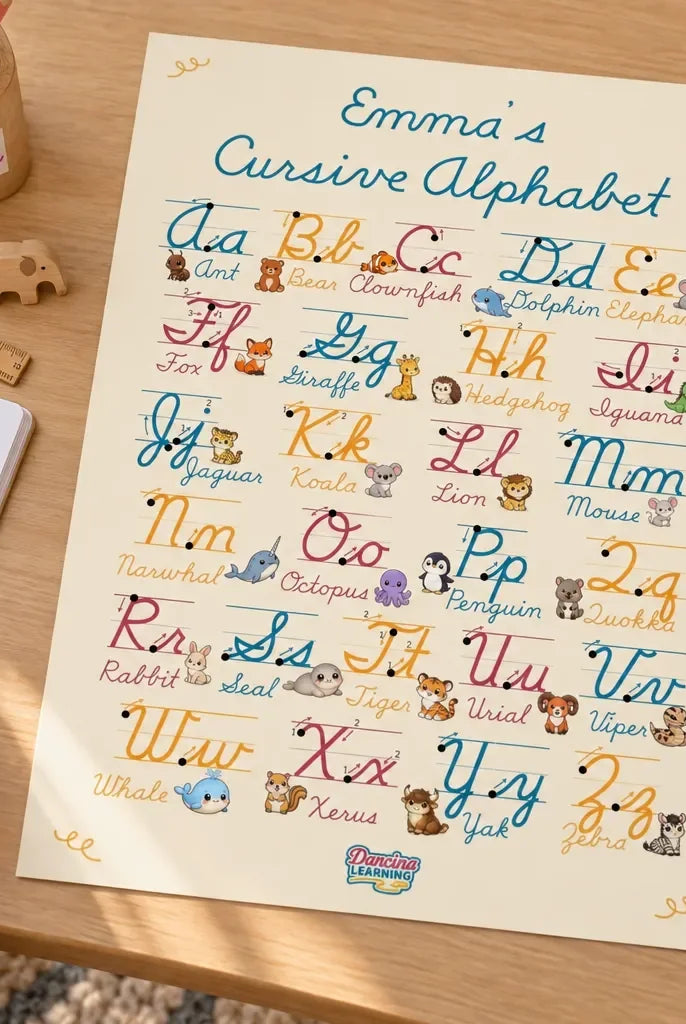 cursive alphabet poster