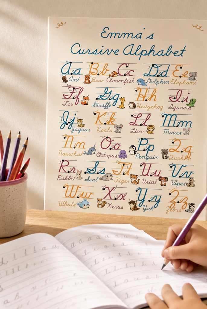 cursive alphabet poster pdf