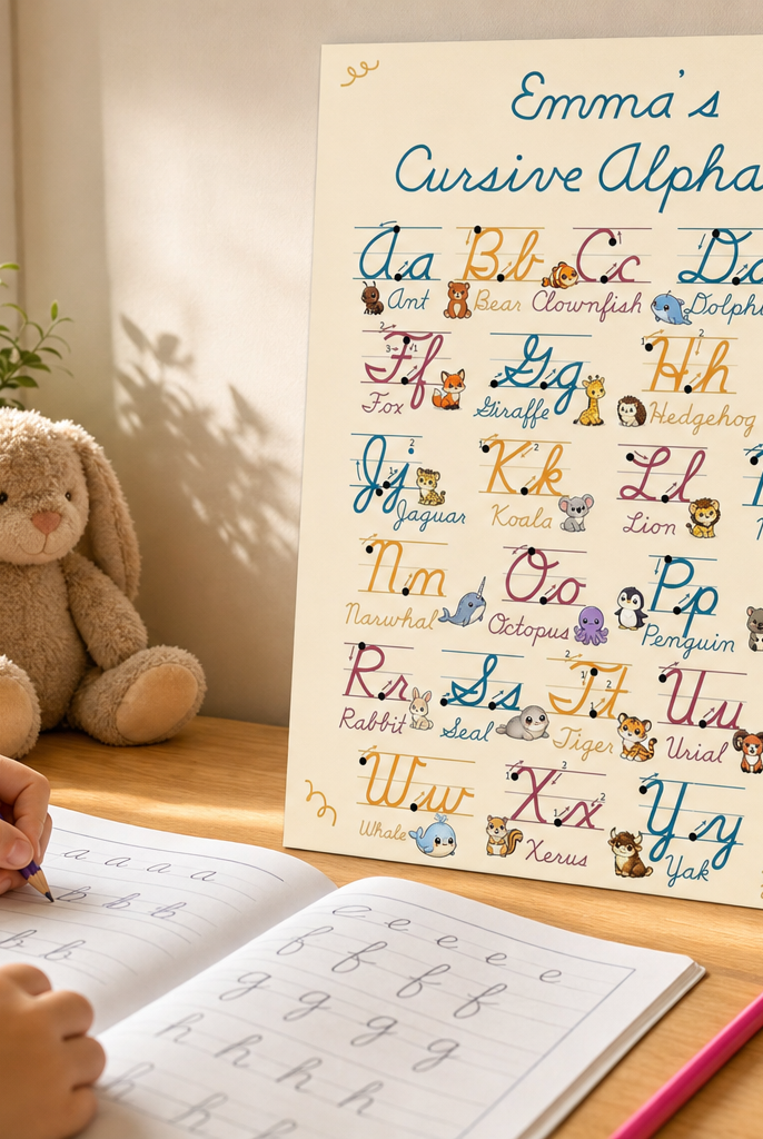 cursive alphabet poster printable