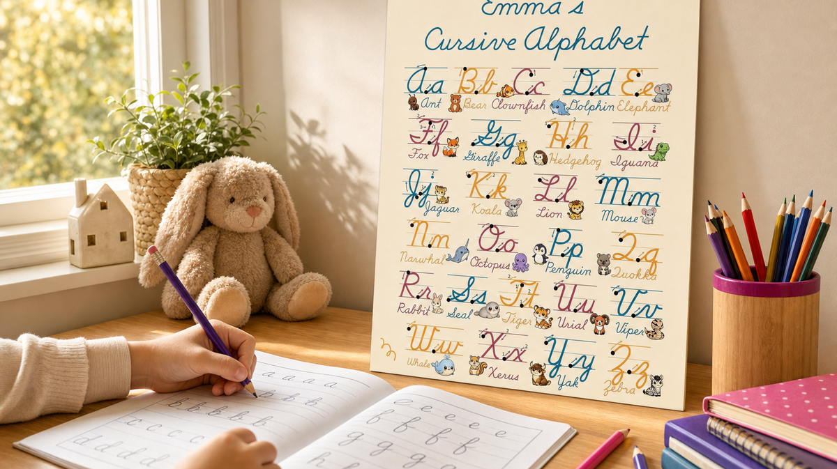 cursive alphabet poster printable