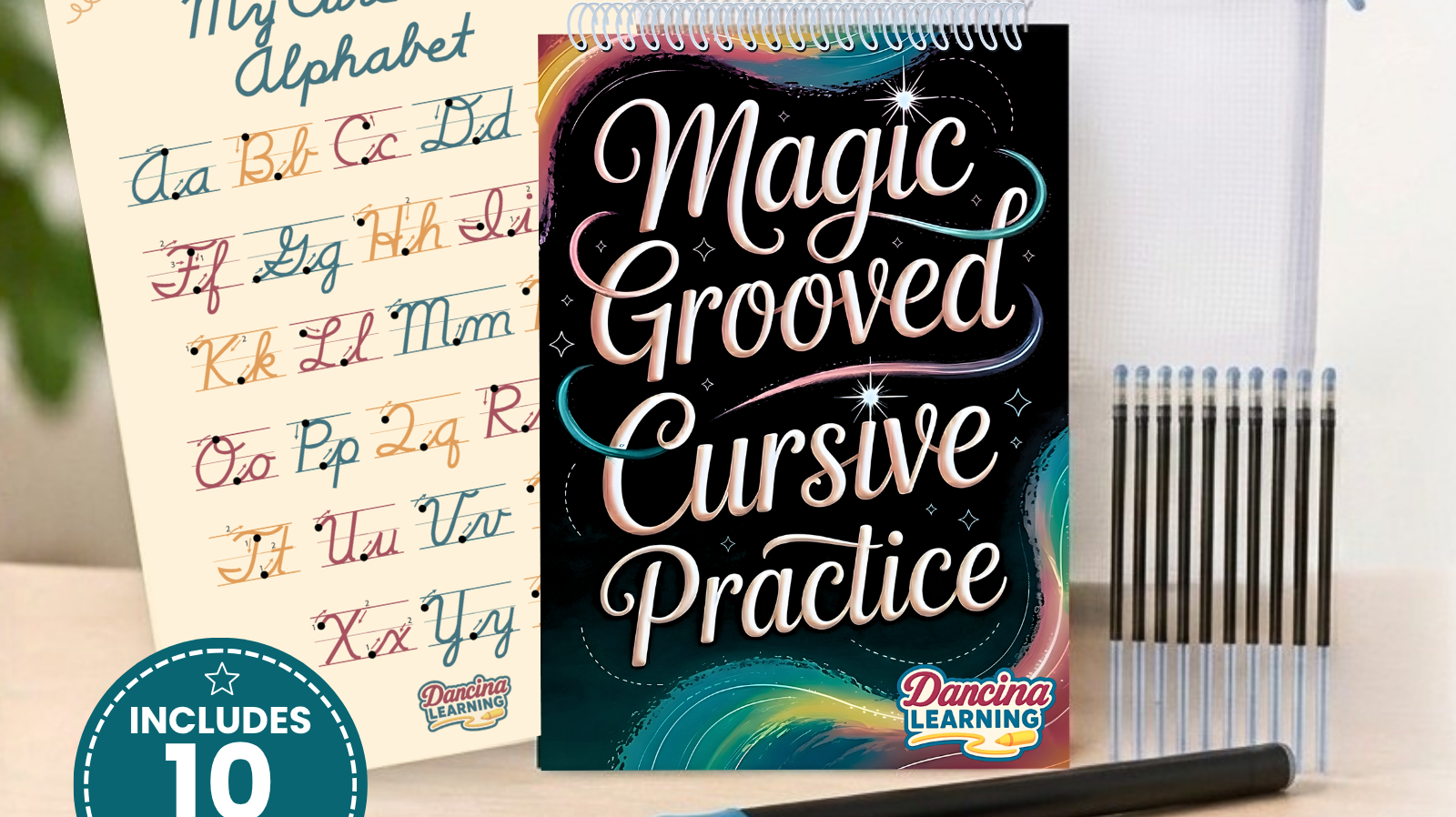 Complete Magic Grooved Cursive Practice set from Dancina Learning