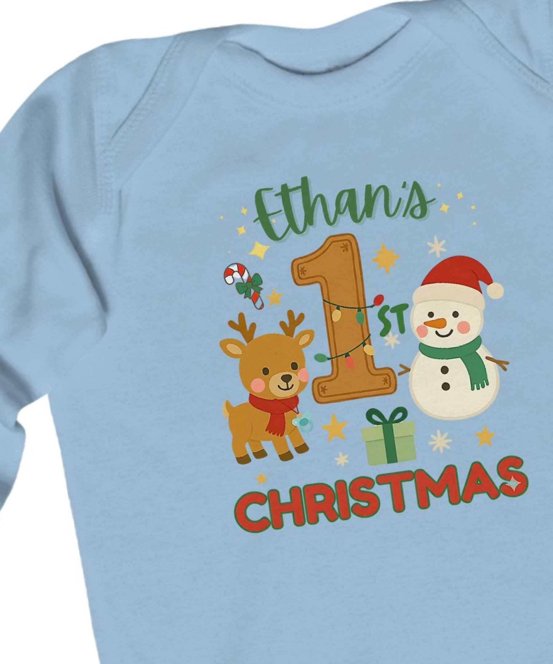 Custom Name Christmas Baby Onesie