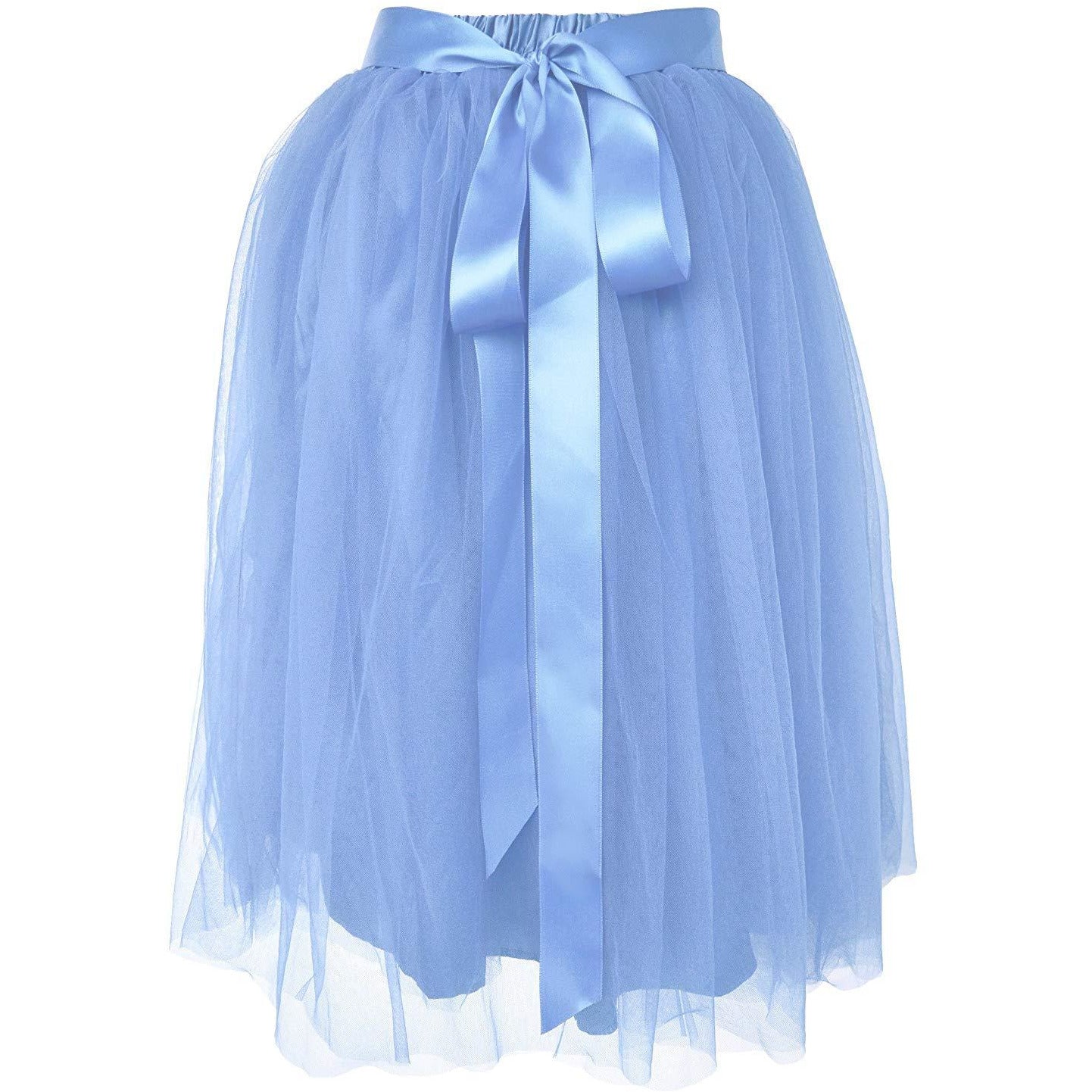 Adults & Girls A-line Knee Length Tutu Tulle Skirt - Regular and Plus Size in Light Blue