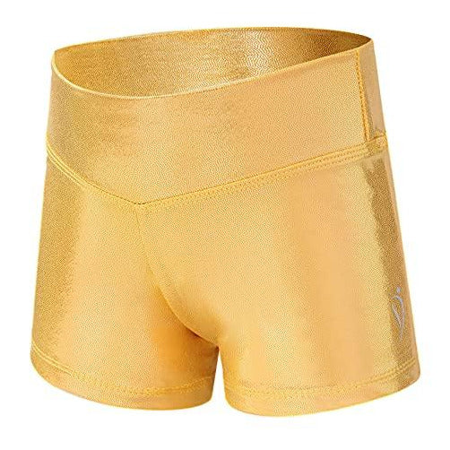 Gold Gymnastics Shorts for Girls - Dancina
