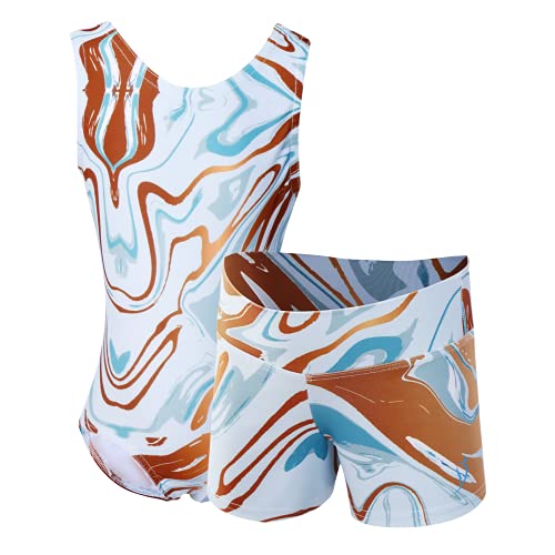 Gymnastics Leotard for Girls Aqua Gold