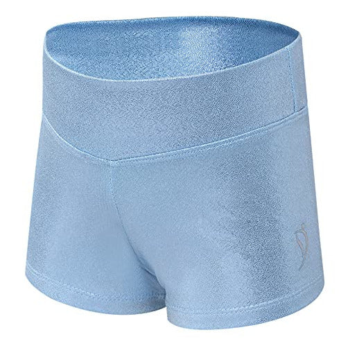 Light Blue Gymnastics Shorts for Kids - Dancina
