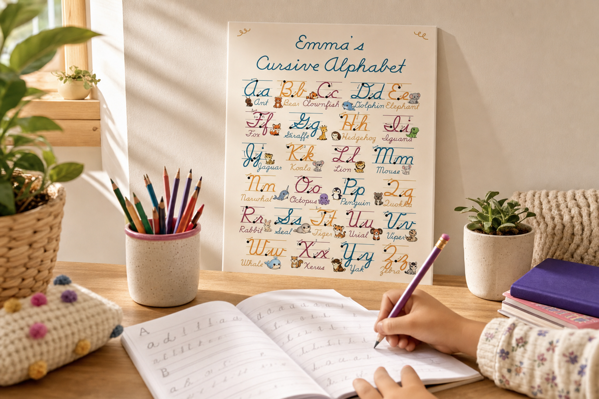 cursive alphabet poster pdf
