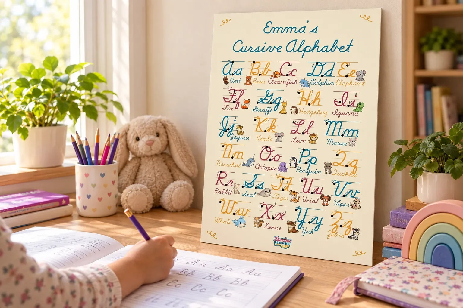 cursive writing alphabet poster