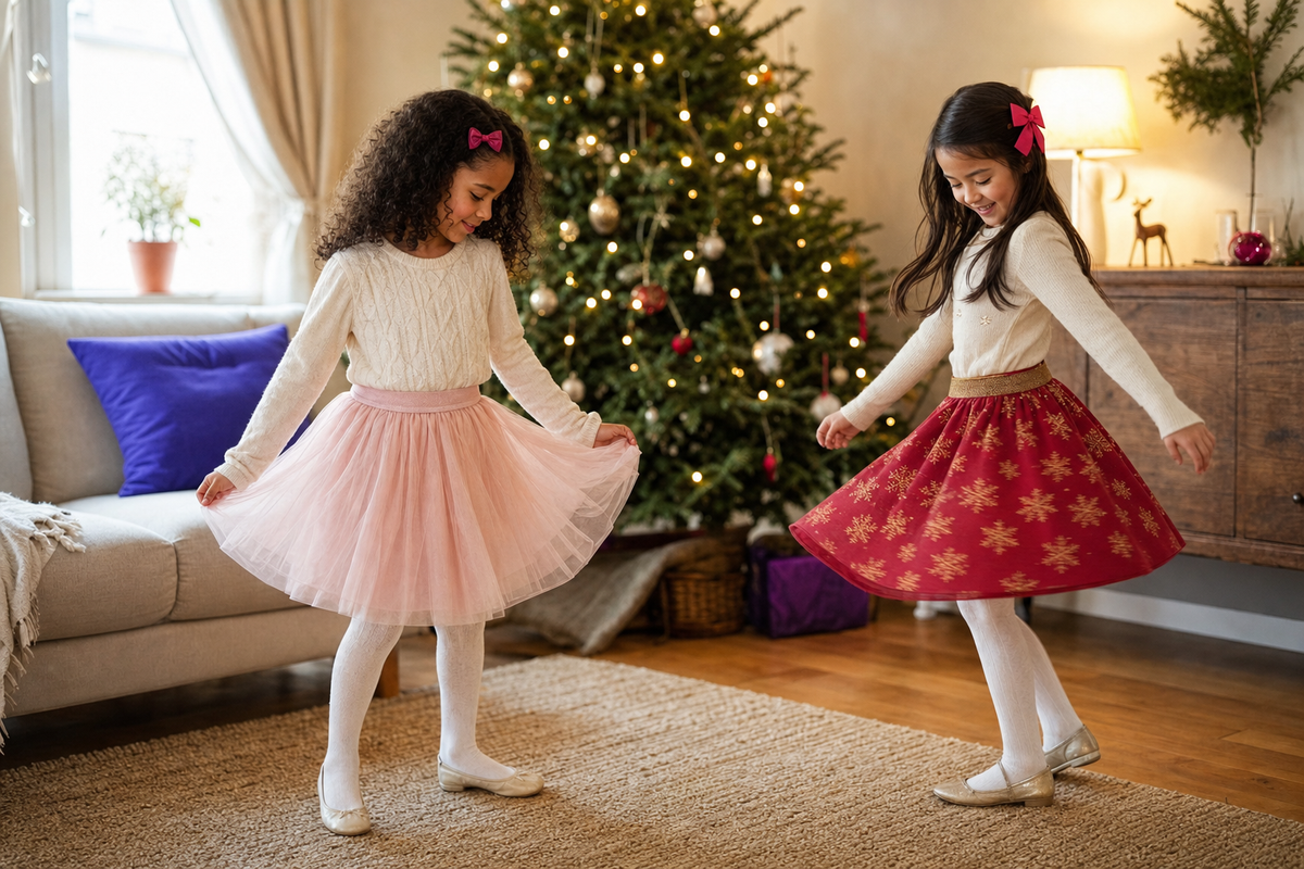 tutu vs skirt Christmas outfit for girls: which is cuter
