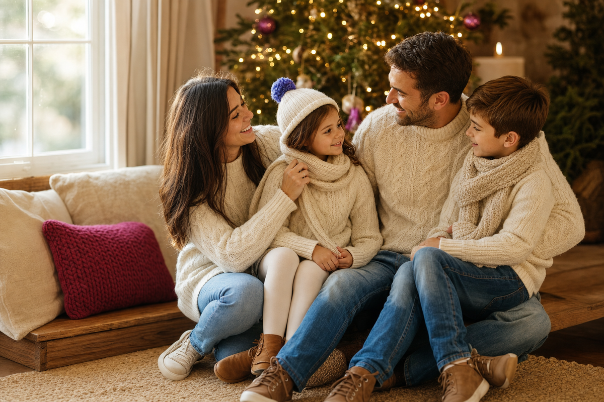 what to wear for Christmas photoshoot with family matching outfits