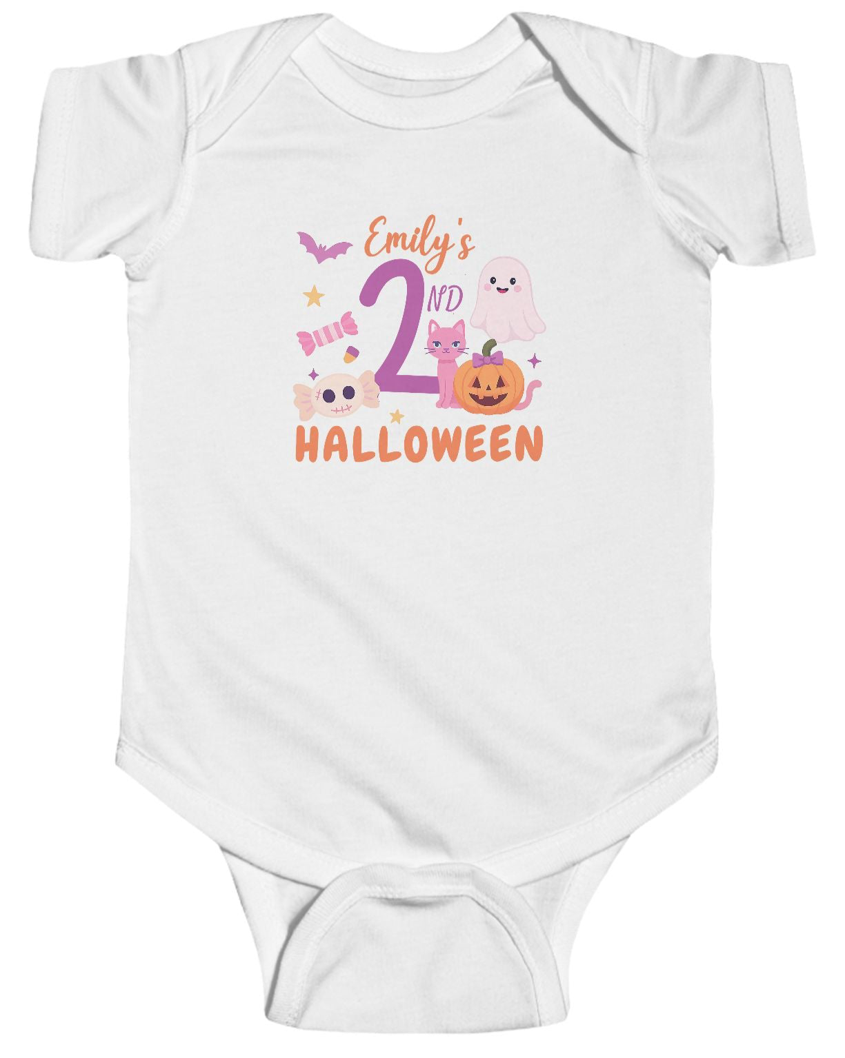 2nd Halloween personalized custom name baby onesie