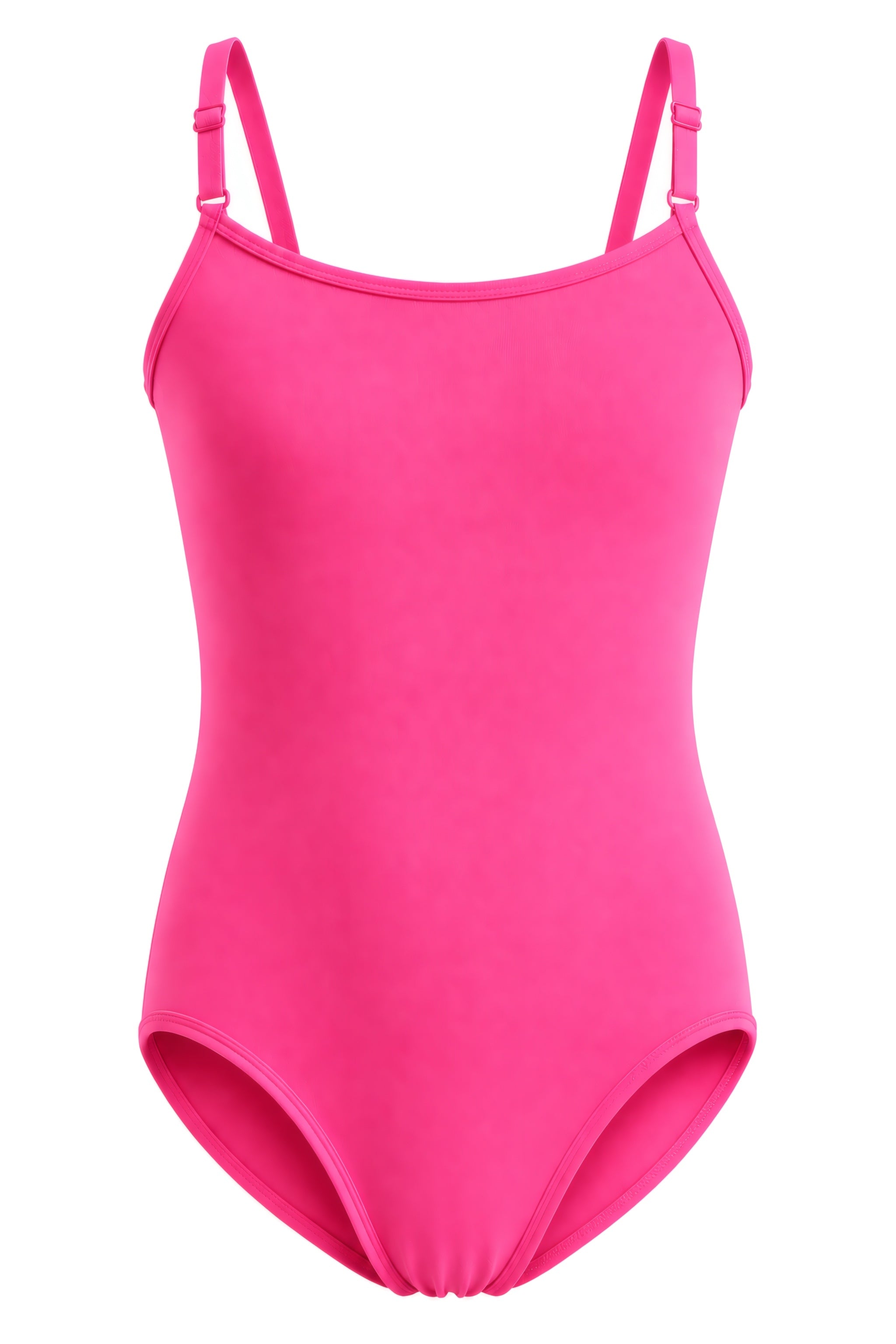 Cotton Camisole Leotard with Full Front Lining in Hot Pink