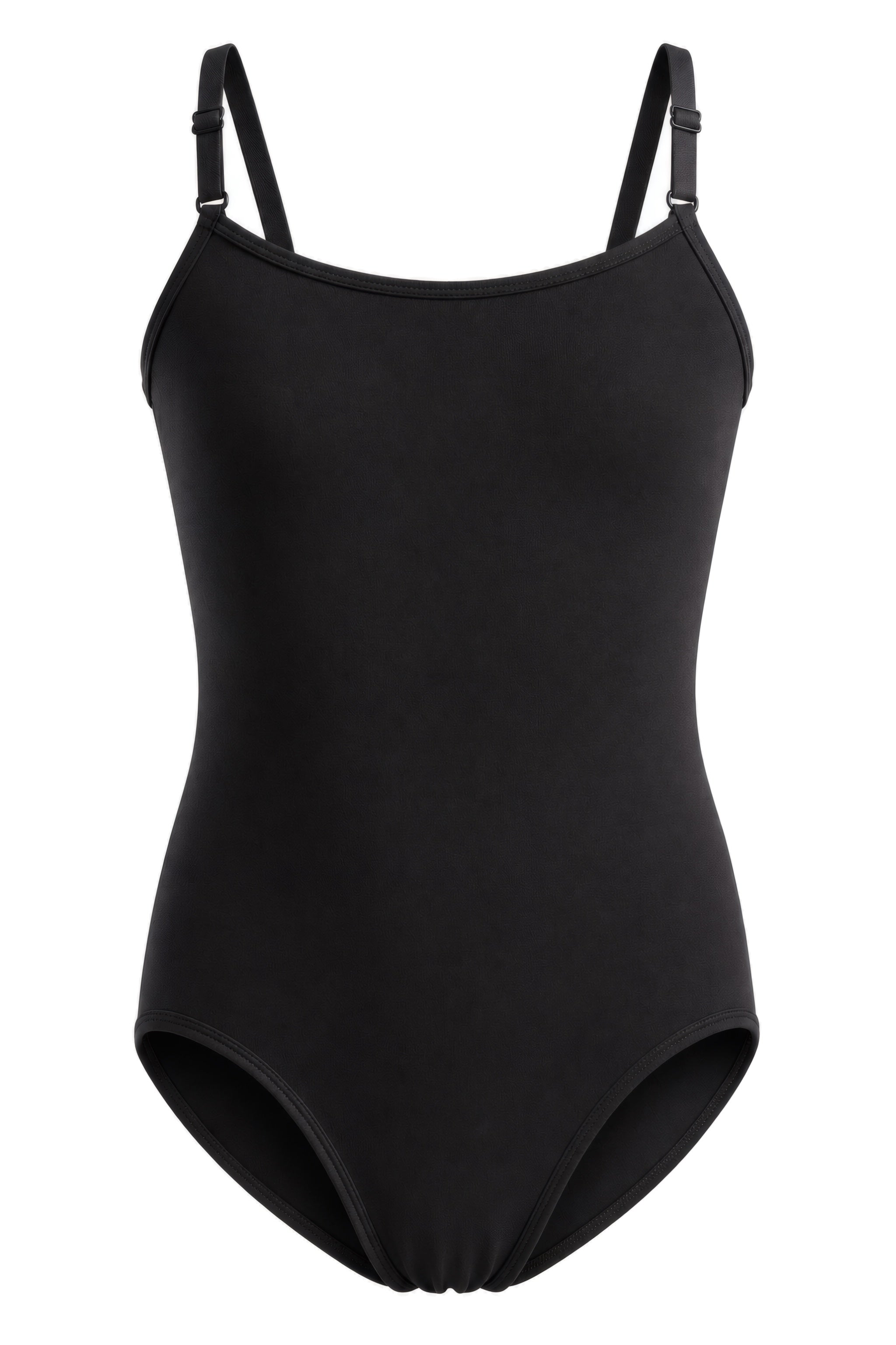 Cotton Camisole Leotard with Full Front Lining in Black