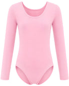 long sleeve leotard in pink