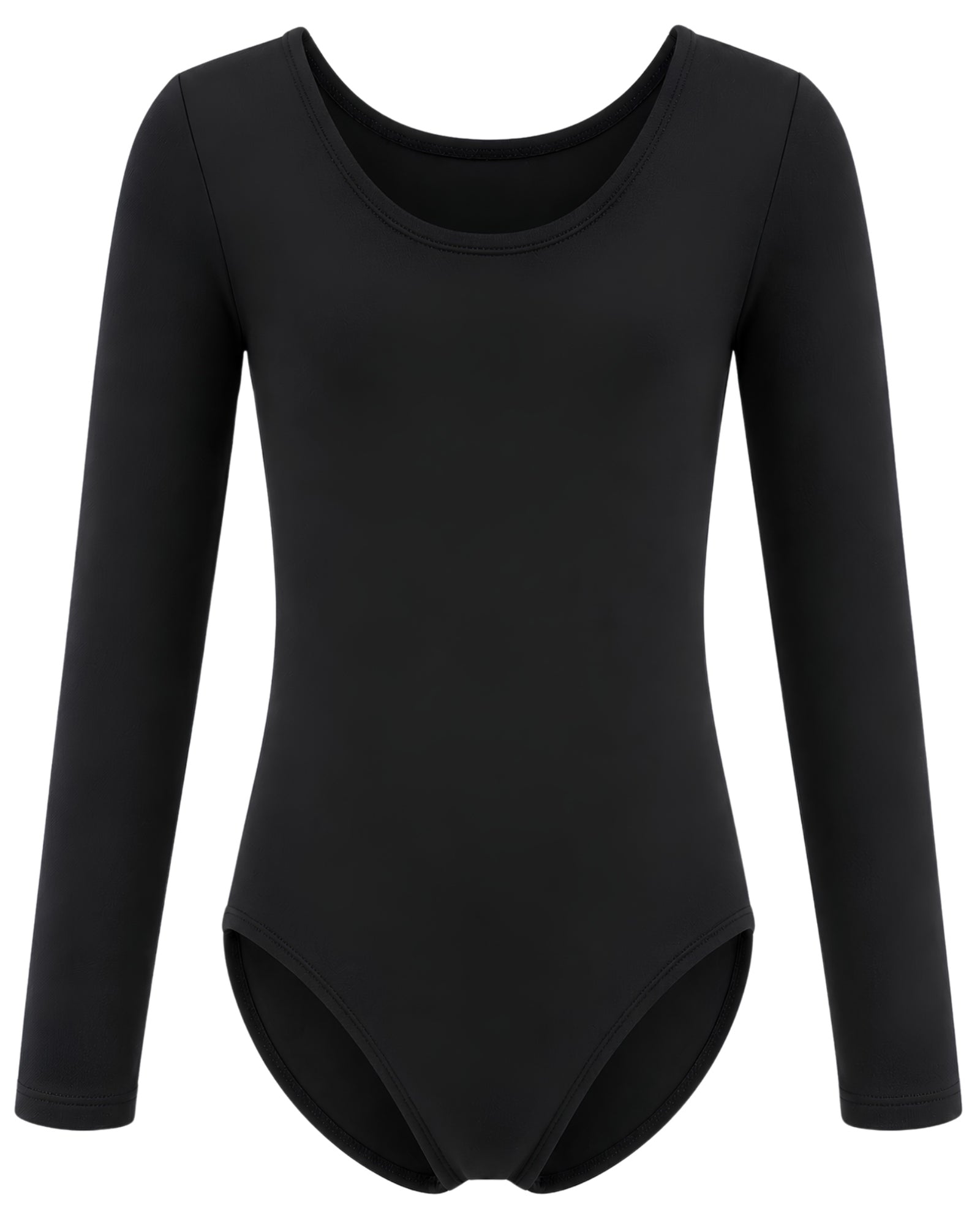 long sleeve girls leotard in black