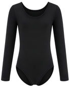 long sleeve girls leotard in black