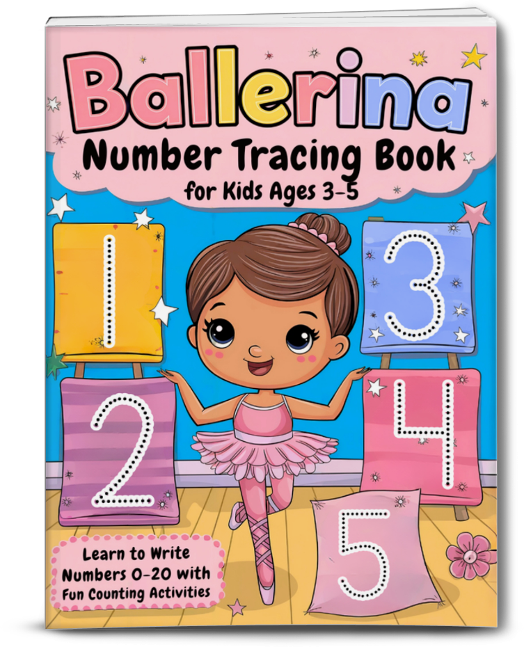 Ballerina Number Tracing Book for Kids Ages 3-5