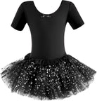 Black Glitter Tutu Dress for Girls – Short sleeve dress with sparkly tutu