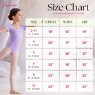 Dancina Short Sleeve Leotard for Toddlers & Girls  Size Chart