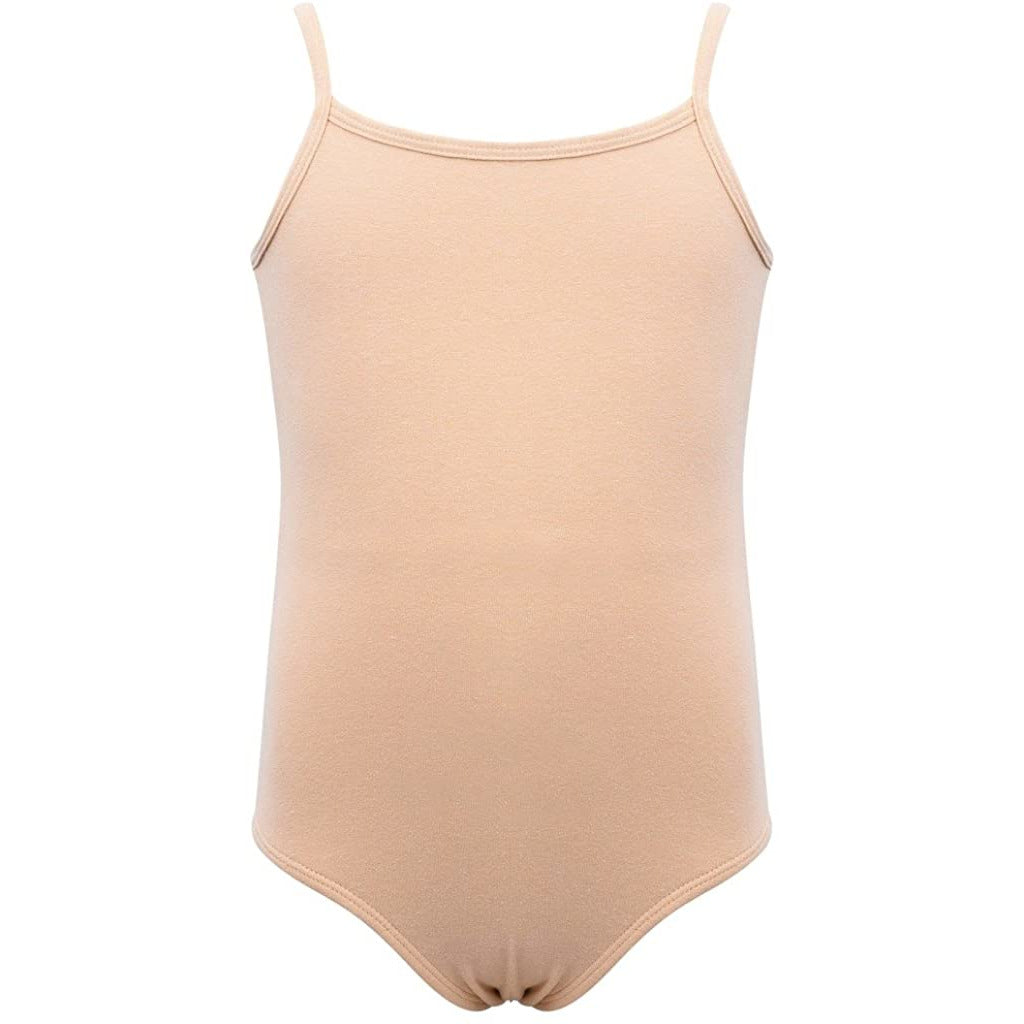 Dancina Cotton Camisole Leotard Camisole with Full Front Lining in Beige