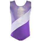 Gymnastics Leotards for Girls "Purple Stripes" (Ages 3-12)