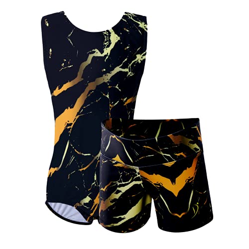 Leotard for Girls Gymnastics Black Gold